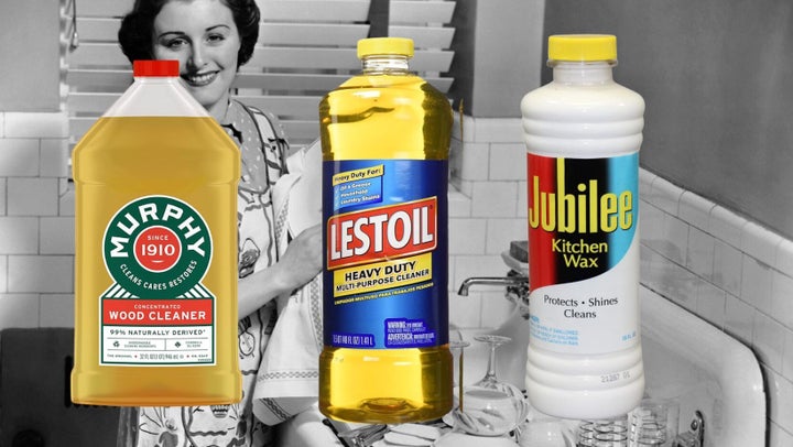 Murphy wood cleaning concentrate, Lestoil heavy duty cleaner and Jubilee Kitchen Wax.