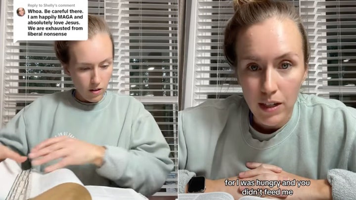 In a viral video, nurse Jen Hamilton grabs her Bible and attempts to “hold hold up the character of Jesus, his actual words, as a mirror."